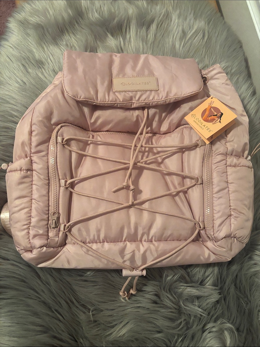 Blogilates Blush Quilted Drawstring Backpack - Picture 2 of 3